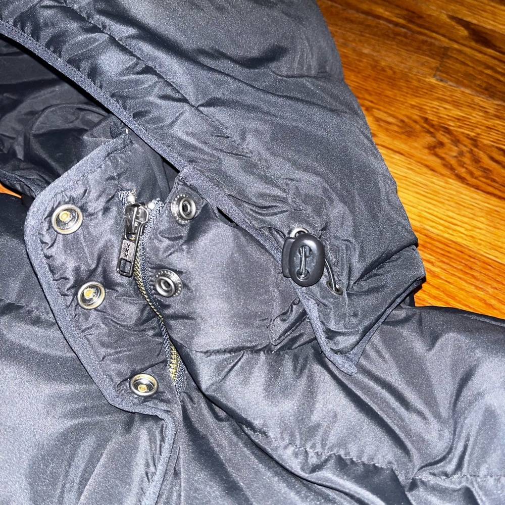 J Crew waterfowl feathers down jacket black puffer coat hooded size small - Picture 11 of 12